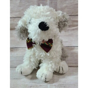 Commonwealth Twelve Dogs of Christmas Plush Dog Stuffed Animal Gray White 7"